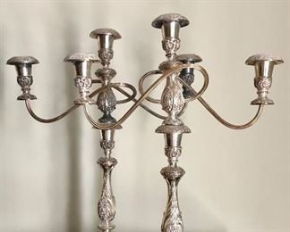 1847 Rogers Bros 
Heritage 
pair silver plate candelabra
18” h x 14” w x 5” diam 
SOLD