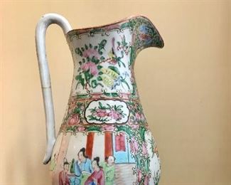 19th c Chinese Export
Rose Medallion 
porcelain pitcher
11.5” h
glued handle
$450