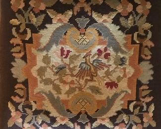 Detail seat

Pair Philadelphia Chippendale style chairs with needlepoint seats
ball & claw & shell motif, as is                       (seats need re-stuffing)                           20” x 20” x 39.5” h
$600
