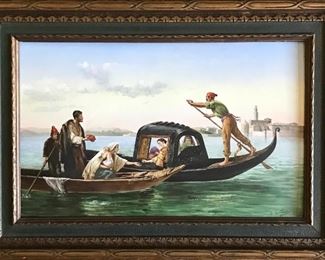 Giuseppi Bertini
Elemosina in laguna
oil on porcelain
9” x 15” 
SOLD
