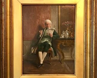 Augustus Hermann Knoop
(German, 1856-1900)
 Man Reading
oil on panel
8.25” x 6”

$1200