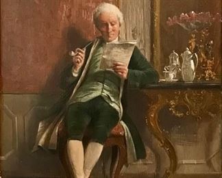 Augustus Hermann Knoop
(German, 1856-1900)
 Man Reading
oil on panel
8.25” x 6”

$1200
