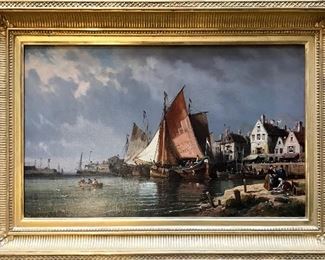 Charles Euphrasie Kuwasseg
(French, 1833/38-1904)
harbor scene
oil on board
1872
12.5” x 20.25”
$2400
PENDING 
