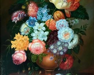 J Glenn
floral still life
oil on canvas
20th c 
24” x 20”
$600

