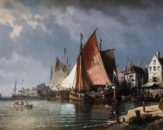 Charles Euphrasie Kuwasseg
(French, 1833/38-1904)
harbor scene
oil on board
1872
12.5” x 20.25”
$2400
PENDING
