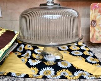 Beautiful Crystal Covered Cake Plate Stand