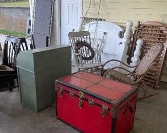 old chests, baby beds, rockers