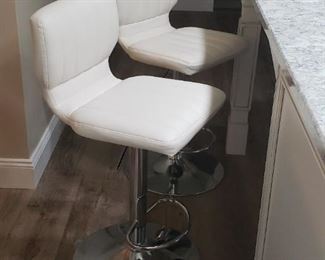 White new bar stools.