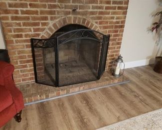 Fireplace screen. New. Battery lantern.