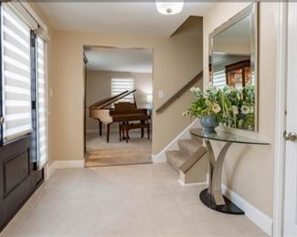 Antique baby grand. Newly refinished. 1930's. Original ivories. Tuned annually and played. Matching 7' Curio cabinet.