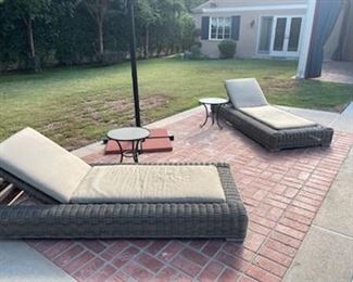 Pair of woven lounge chairs from Restoration Hardware 
