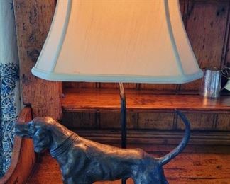 Bronze dog lamp