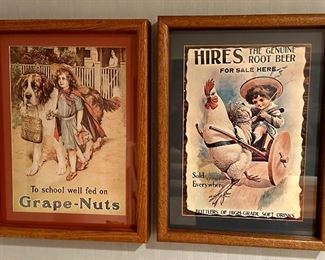 Vintage Advertising, Framed