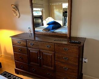 Thomasville Mission Style triple Dresser with Mirror