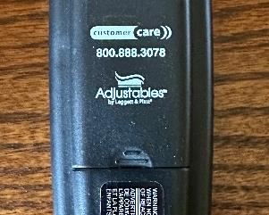 Remote Control for Adjustable Bed made by Legett and Platt.