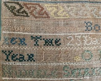 18th C. Framed Cushing Sampler