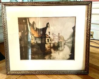 Antique Signed Etching