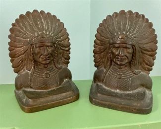 Solid Bronze or Brass Indian Head Bookends