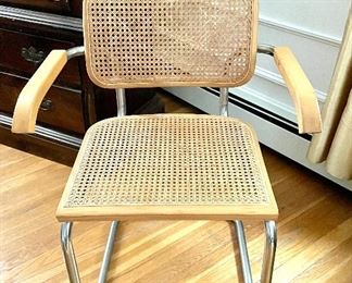 Marcel Breuer Oak & Cane Cantilevered Chair