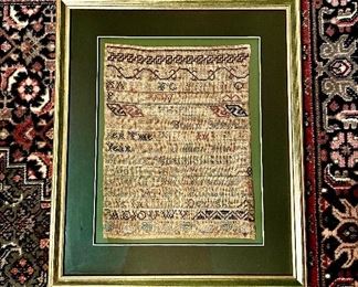 1700s Sampler by Ruth Cushing of Hingham, MA