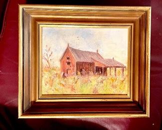 Oil painting of Barn