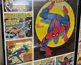 1980 Amazing Spiderman Framed Coca Cola Poster