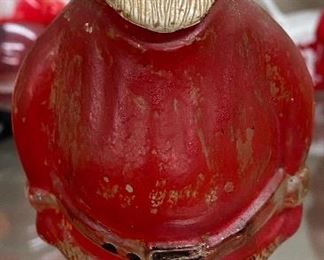 Early Glass Santa Candy Container