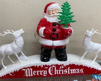 Vintage Merry Christmas Santa Display
