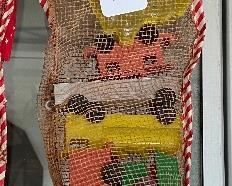 Old Store Christmas Stocking with Toy Contents