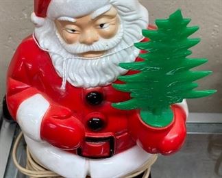 Vintage Lighted Santa with Christmas Tree