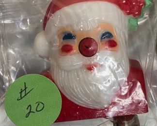 Vintage Nose Light Santa Brooch