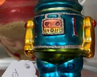 Glass Robot Ornament