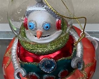 Glass Spaceship Ornament