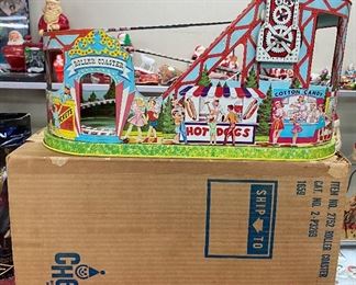 Old Chein Tin Lithograph Roller Coaster in Box