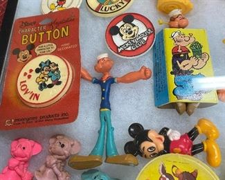 Flat of Disney and Popeye Collectibles