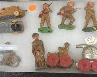 Flat of Lead Soldiers and Vehicles