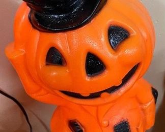 Small Vintage Halloween Figural Pumpkin Blow Mold