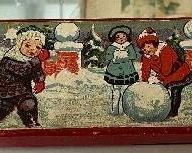 Old Christmas Themed Pencil Box