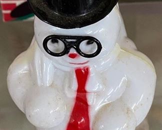 Vintage Snowman with Glasses Figure