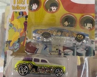 Hot Wheels The Beatles Yellow Submarine Vehicles on Card