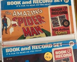 Superhero Action Figure Book and Record Sets