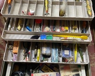 Vintage Tackle Box with Lures and Accessories