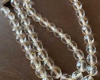 Glass Beads with Sterling Clasp