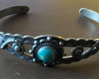 Small Sterling Indian Cuff Bracelet