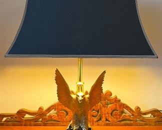 Vintage 1970’s American Hollywood Regency Loevsky & Loevsky Gilded Brass Eagle Table Lamp; $500 or best offer!