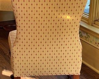 Set of 6 Queen-Anne Style Upholstered Dining Chairs with Pad Feet. 19" Seat Height. Each measures 20" W x 21" D. Photo 2 of 2.