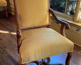 Pair of Queen Anne-Style Upholstered Host Chairs. Photo 1 of 3.