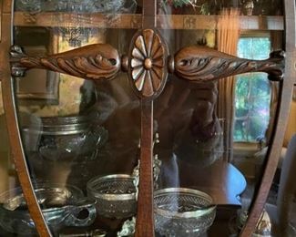 Antique Walnut Dutch China Cabinet. Measures 72" x 21" x 88" H. Photo 3 of 4.