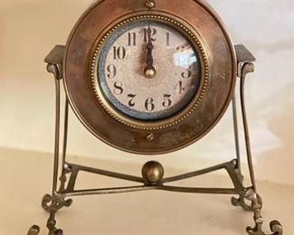 Decorative Battery Operated Copper & Metal Mantle Clock. Photo 1 of 4.