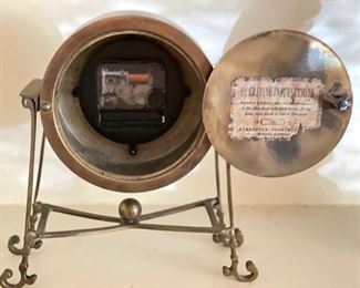 Decorative Battery Operated Copper & Metal Mantle Clock. Photo 3 of 4.